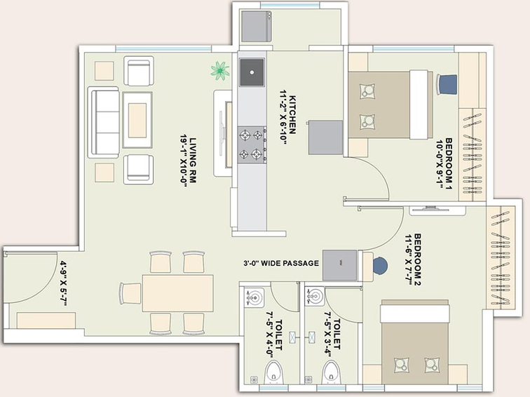 2 BHK Flat in Kashish Park Tower B in Thane West, Thane - Image 840459