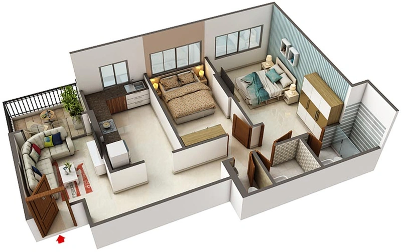 2 BHK Flat in Kashish Park Om Height in Kalyan West, Thane - Image 840450
