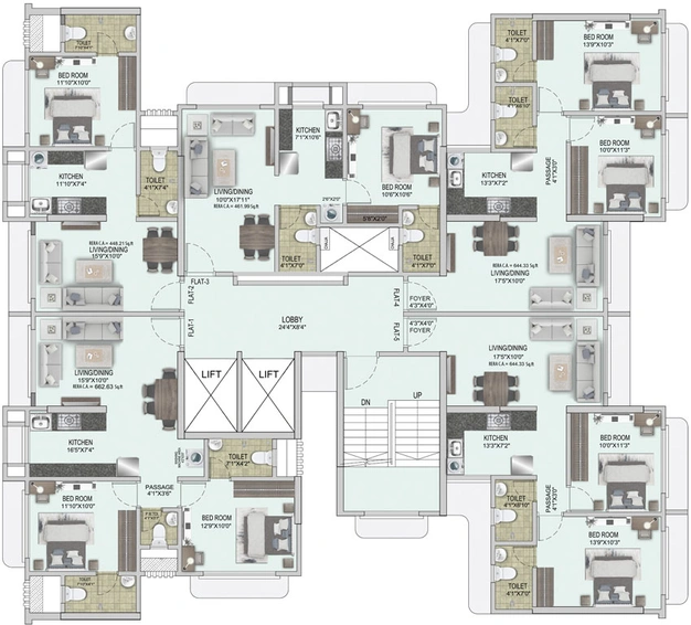 Floor Plan of Kaustubh Vistaris in Kandivali East, Mumbai - Image 32718