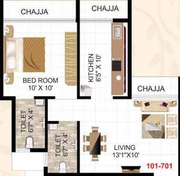 1 BHK Flat in Gokuldham in Taloja, Navi Mumbai - Image 773433