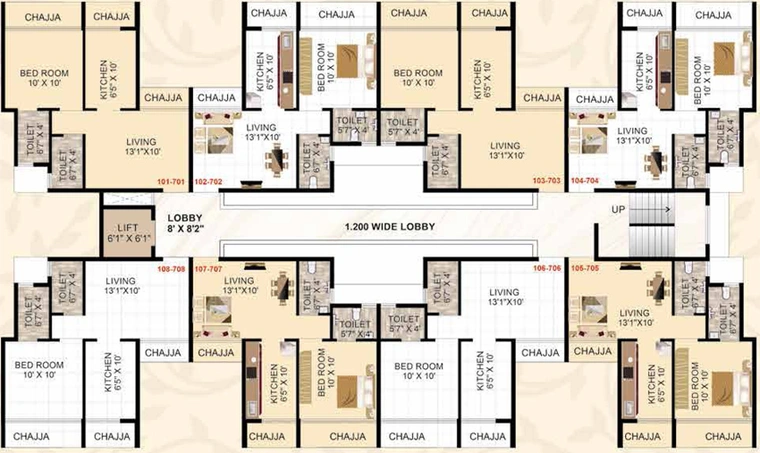 Floor Plan of Gokuldham in Taloja, Navi Mumbai - Image 120414