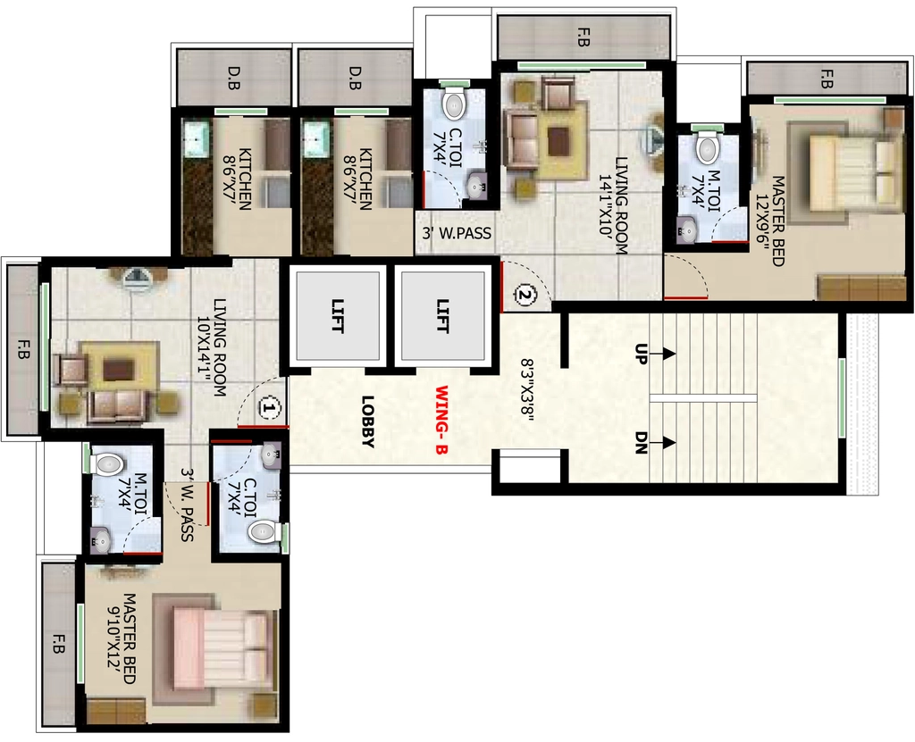 Floor Plan of Mahaveer Solitaire Paradise in Kandivali West, Mumbai - Image 329037