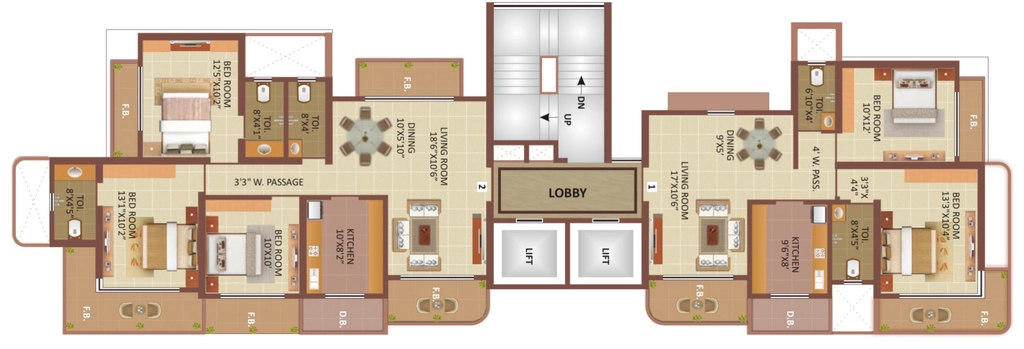 Floor Plan of Mahaveer Pushkaraj in Goregaon East, Mumbai - Image 333101