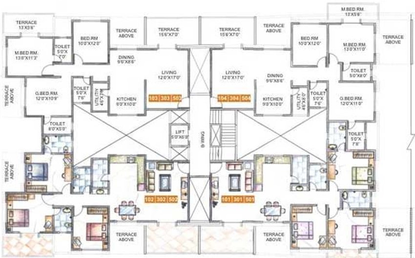 Floor Plan of Sukhwani Elmwoods in Pimple Saudagar, Pune - Image 345551