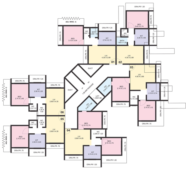 Floor Plan of GBK Vishwajeet Green in Ambernath East, Thane - Image 232125
