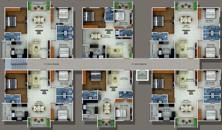 Floor Plan of Green Space Prime in Manikonda, Hyderabad - Image 240731