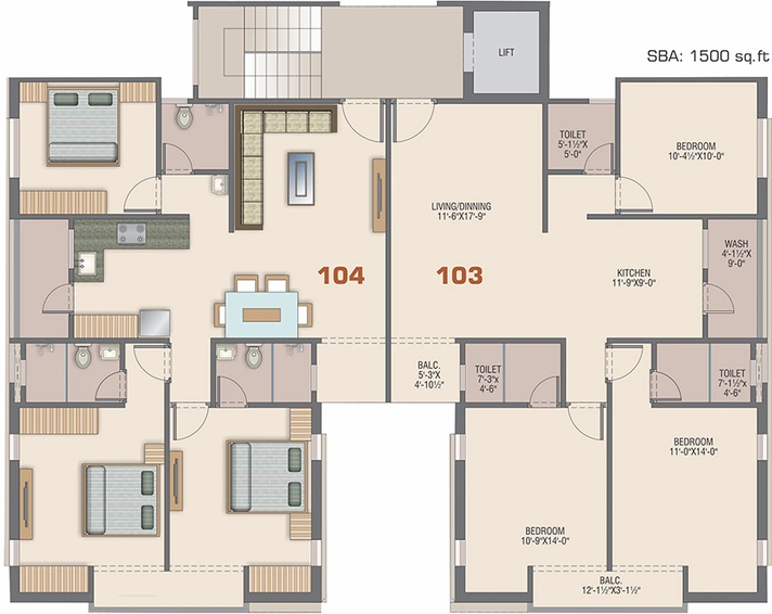 Floor Plan of Shreenath Shikhar in New Sama, Vadodara - Image 261765