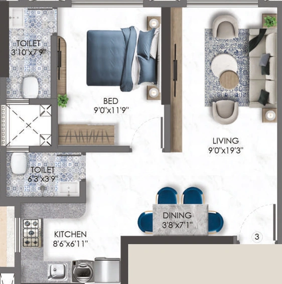 1 BHK Flat in Adityaraj Amrut in Ghatkopar East, Mumbai - Image 461124