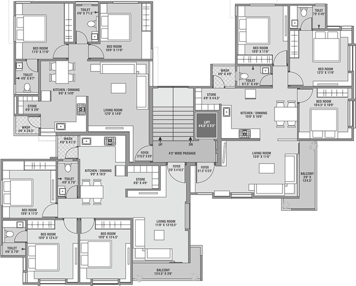 Floor Plan of Narayan Orion in Ellora Park, Vadodara - Image 261233