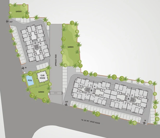 Master Plan of Narayan Greenscapes in Sama Savli Road, Vadodara - Image 261209