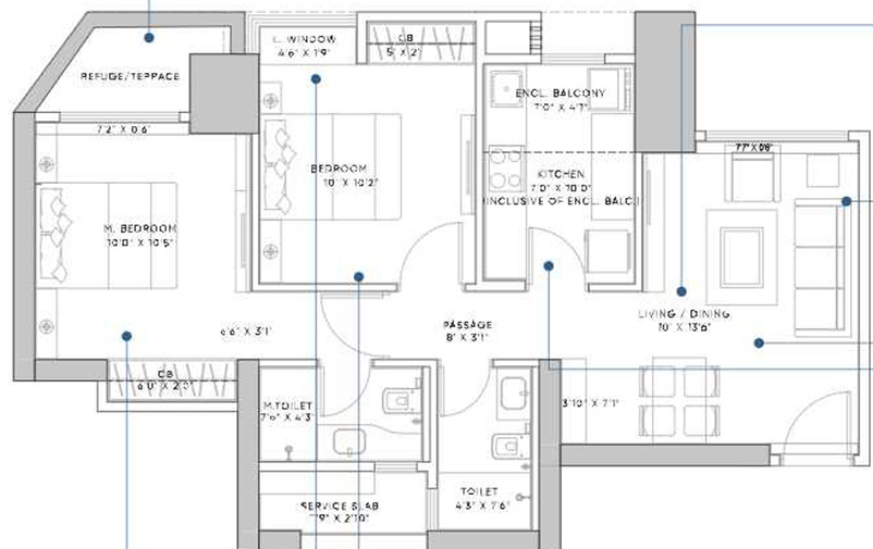 2 BHK Flat in Adhiraj Capital City Tower Mizani in Kharghar, Navi Mumbai - Image 773789