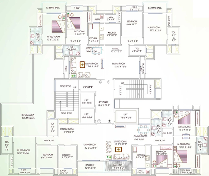 Floor Plan of Prescon Silver Oak in Thane West, Thane - Image 262300