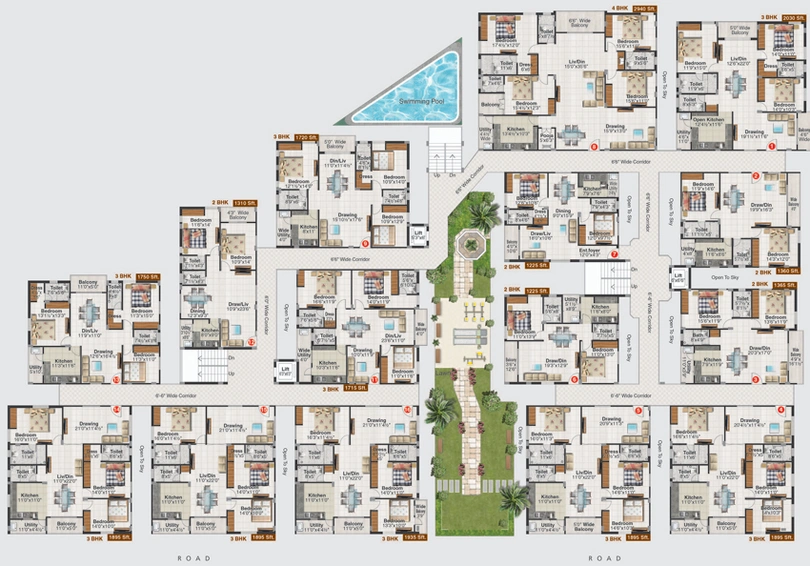 Floor Plan of GHR Gauthami Iconia in Gachibowli, Hyderabad - Image 240718