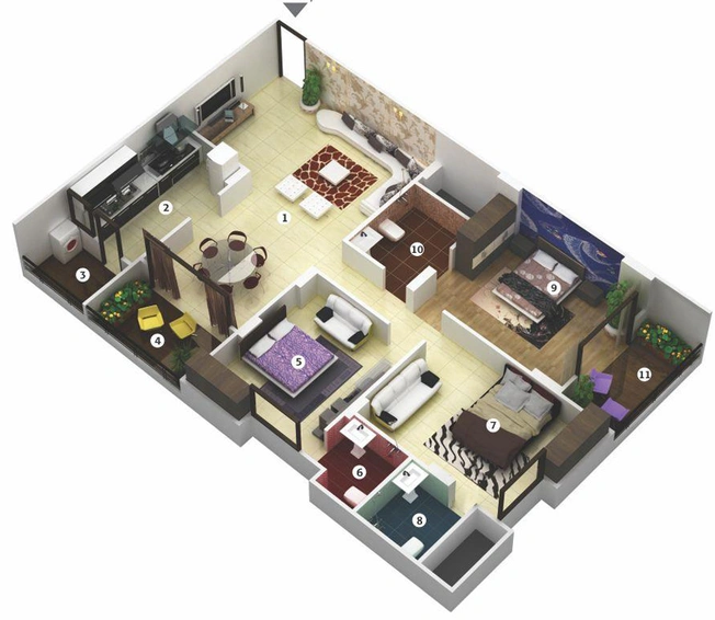 3 BHK Flat in Jhaveri Premium Lifespaces in AB Bypass Road, Indore - Image 835597
