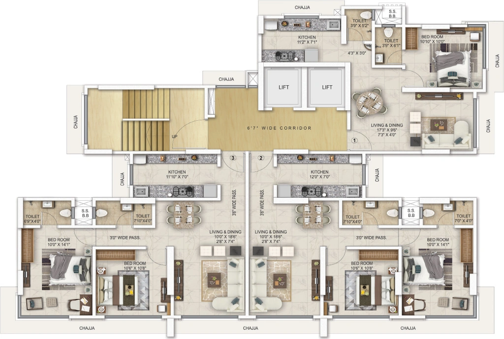 Floor Plan of Kaustubh Sun And Moon in Borivali East, Mumbai - Image 328966