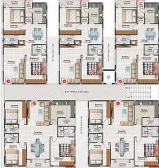 Floor Plan of Maram Seetharama Residency in Karmanghat, Hyderabad - Image 233533