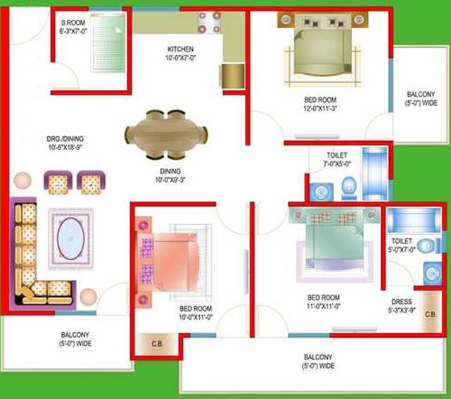3 BHK Flat in Sg Impression 58 in Raj Nagar Extension, Ghaziabad - Image 836086