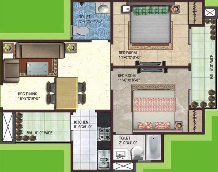 2 BHK Flat in SG Impressions 58 Phase 2 in Raj Nagar Extension, Ghaziabad - Image 836140