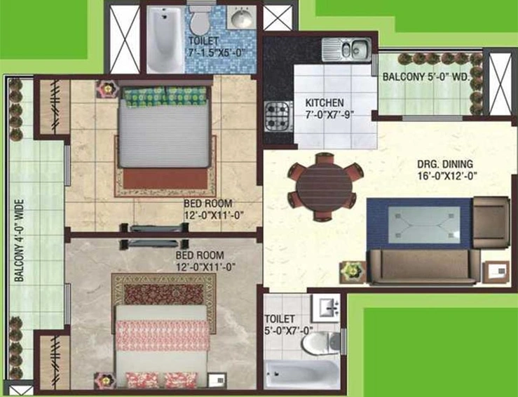 2 BHK Flat in SG Impressions 58 Phase 2 in Raj Nagar Extension, Ghaziabad - Image 836139