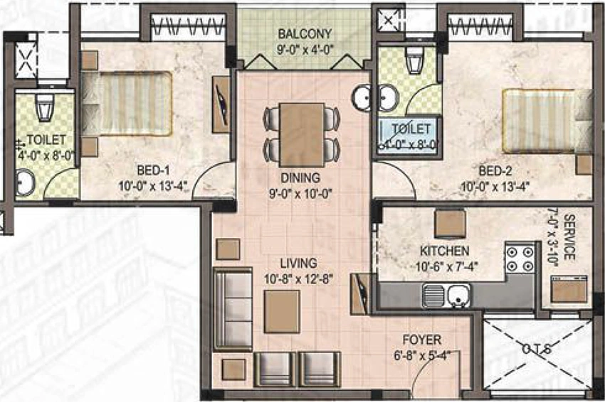 2 BHK Flat in Pace Park Lane in Anna Nagar, Chennai - Image 878585