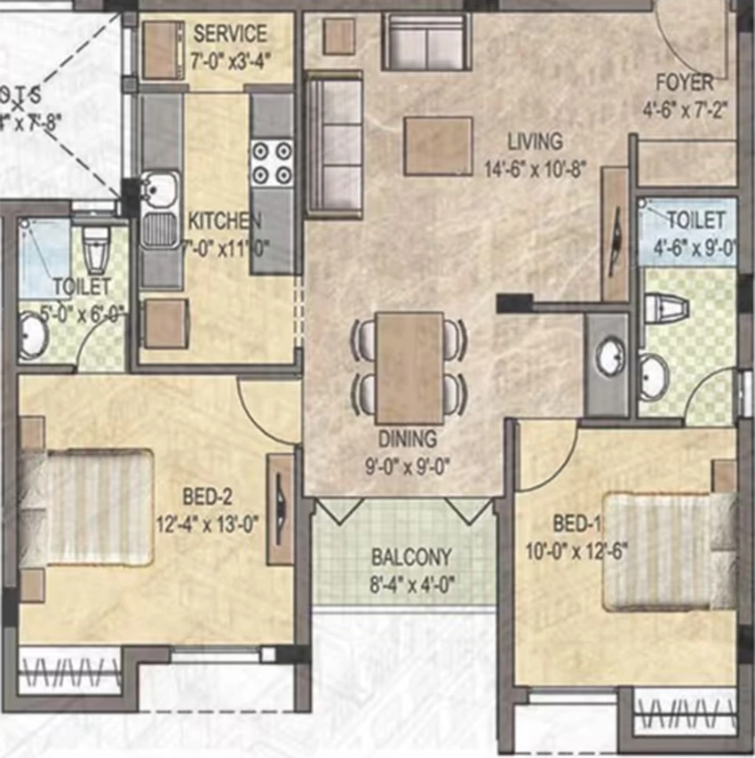 2 BHK Flat in Pace Park Lane in Anna Nagar, Chennai - Image 878586
