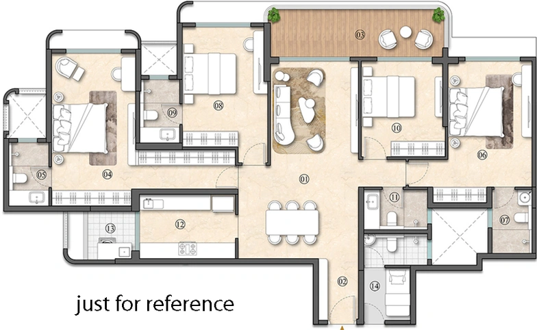 4 BHK Flat in Jayabheri The Pinnacle in Kokapet, Hyderabad - Image 840048