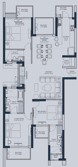 3 BHK Flat in T&T The Blue in Siddhartha Vihar, Ghaziabad - Image 836168