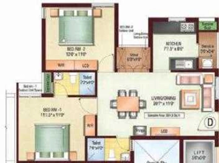 2 BHK Flat in Vishranthi Sundarakand in Medavakkam, Chennai - Image 860684