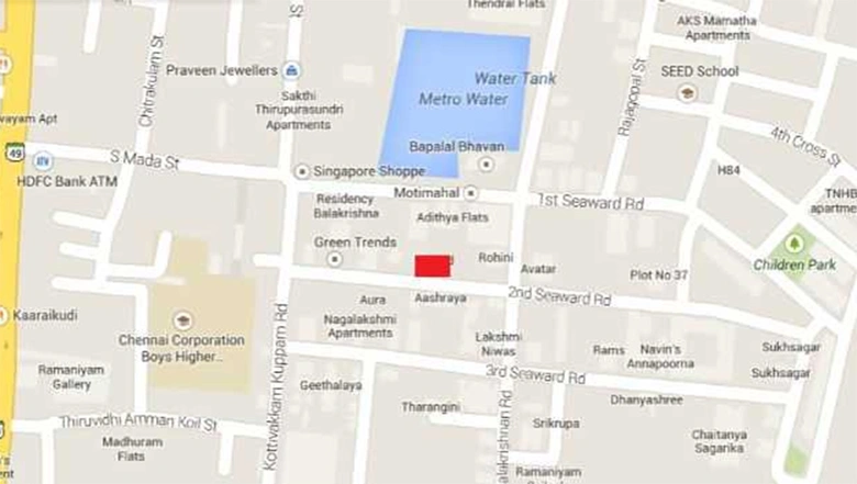 Location of Vishranthi Anand Janani in Thiruvanmiyur, Chennai - Image 282881