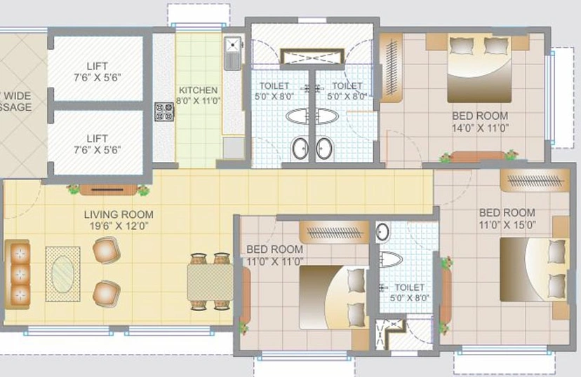 3 BHK Flat in Tridhaatu Nakshatra in Chembur East, Mumbai - Image 774223