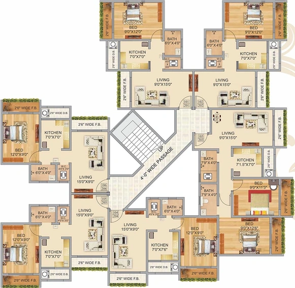 Floor Plan of Amar Sai Park in Boisar West, Palghar - Image 250837