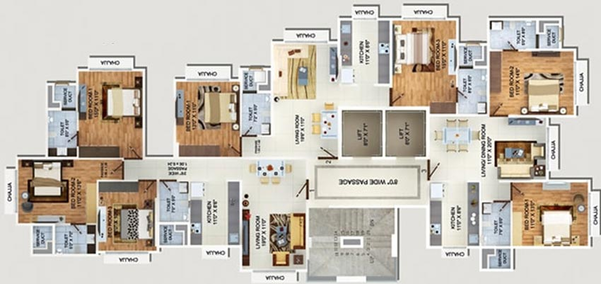 Floor Plan of Tridhaatu Shobha Aayu in Chembur West, Mumbai - Image 120934