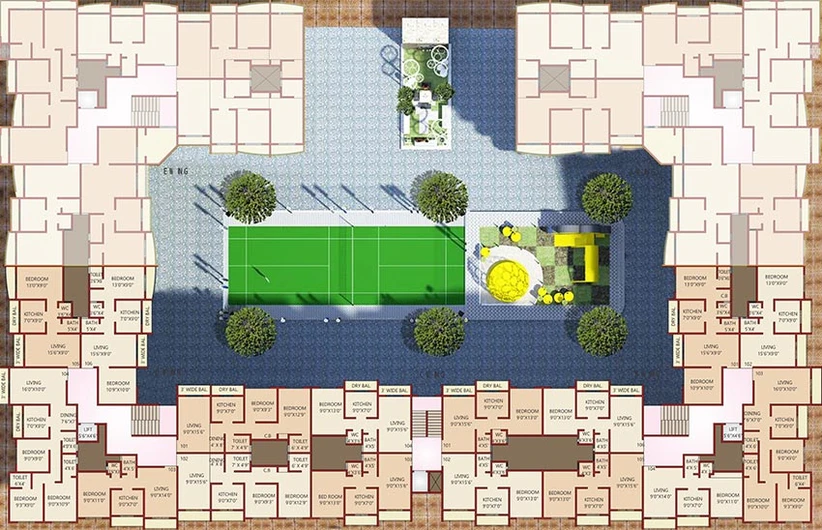 Floor Plan of Amar Vinay Residency in Boisar West, Palghar - Image 251655