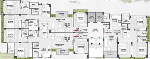 Floor Plan of JDR Amrut Bindu Residency in Chandkheda, Ahmedabad - Image 129334