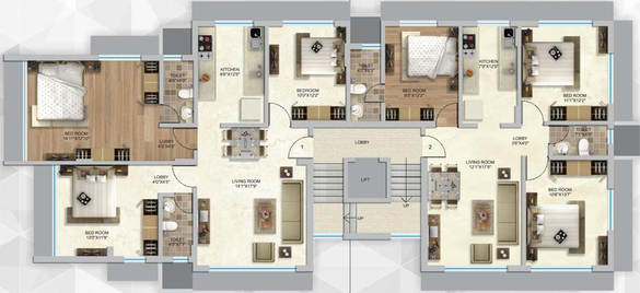 Floor Plan of Raheja Shakti Unicus in Chembur East, Mumbai - Image 120684
