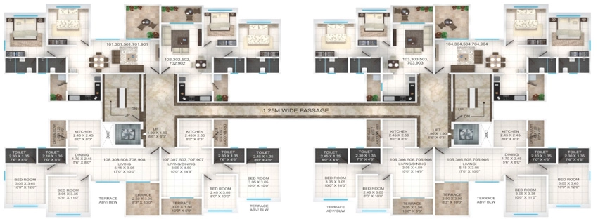 Floor Plan of Anandtara Whitefield Residences in Keshav Nagar, Pune - Image 337727