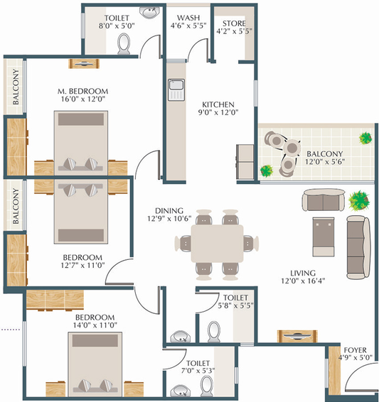 3 BHK Flat in Alembic Samsara in Chhani, Vadodara - Image 850068