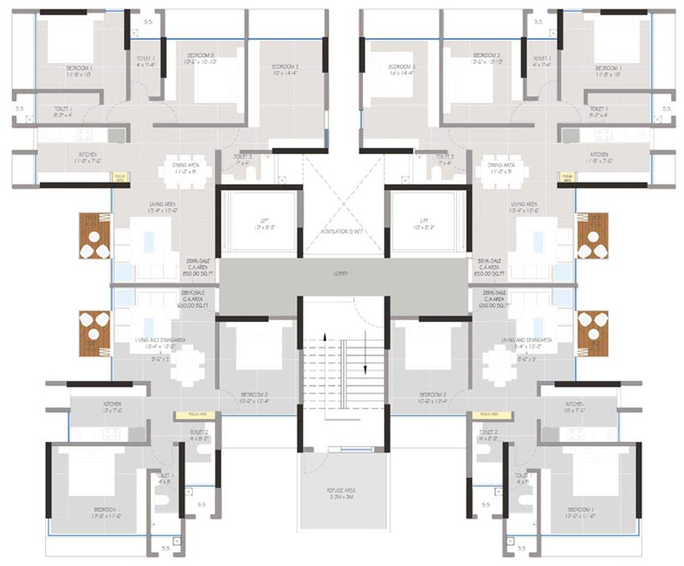 Floor Plan of Tattva Amaltas Residency in Chembur East, Mumbai - Image 120690