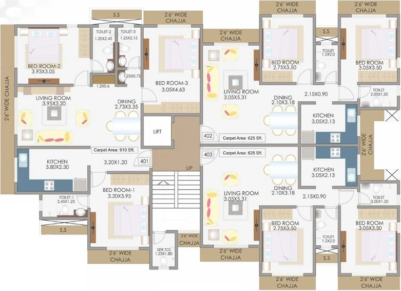 Floor Plan of Siddhivinayak Chetan Apartment in Chembur East, Mumbai - Image 120952