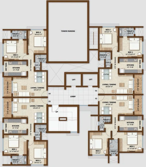 Floor Plan of SKG Guru Ashish in Chembur East, Mumbai - Image 120698