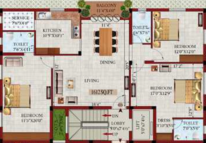 3 BHK Flat in Fomra Bliss in Mylapore, Chennai - Image 877633