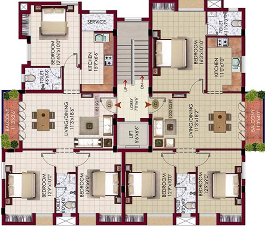 Floor Plan of Fomra North Nest in Mogappair, Chennai - Image 330757