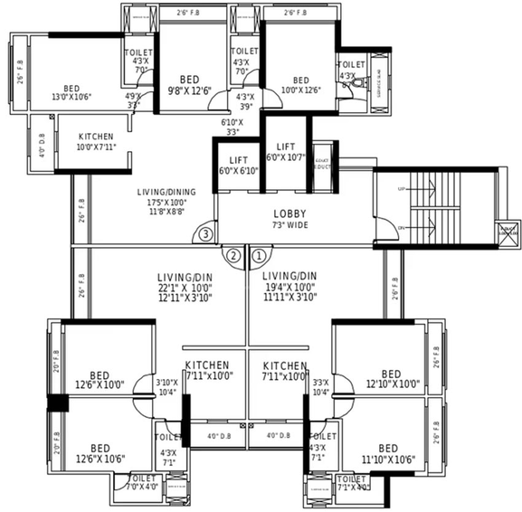 Floor Plan of Agarwal Nimit Tower in Kandivali West, Mumbai - Image 254183