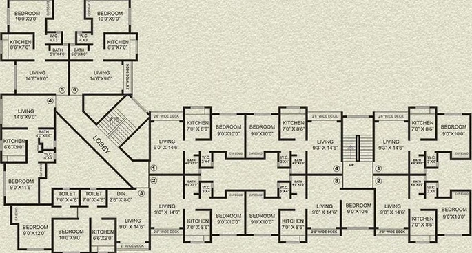 Floor Plan of Agarwal Krish Garden in Nalasopara West, Palghar - Image 249719
