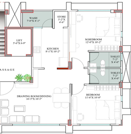 2 BHK Flat in Shree Hema Residency in Paldi, Ahmedabad - Image 798318
