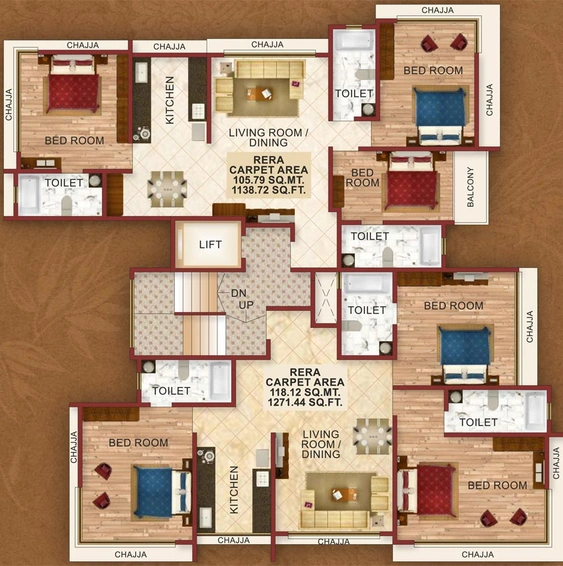 Floor Plan of Aster Casa Celeste in Chembur East, Mumbai - Image 120965