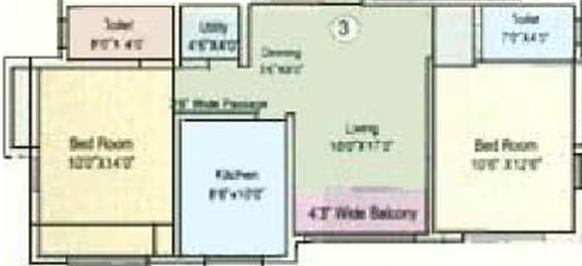 2 BHK Flat in Vikas Palms in Thane West, Thane - Image 849986