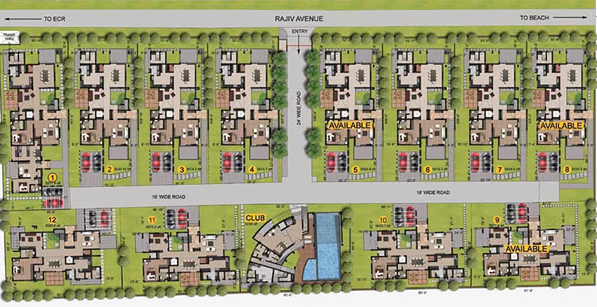 Master Plan of Elegant Villa Mystica in Injambakkam, Chennai - Image 337514