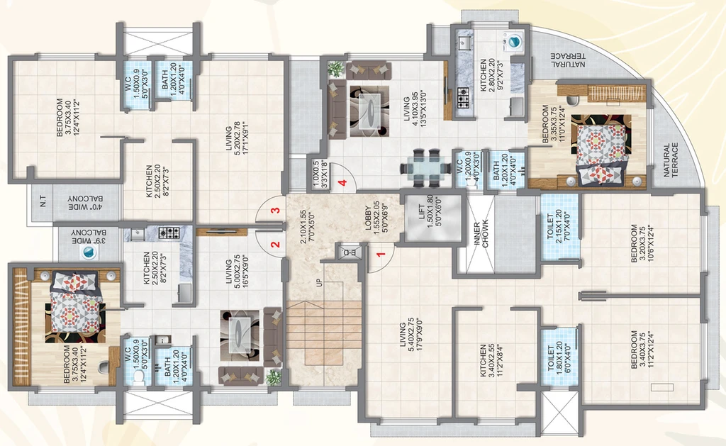 Floor Plan of Devta Ganaranga Paradise in Ulwe, Navi Mumbai - Image 125068