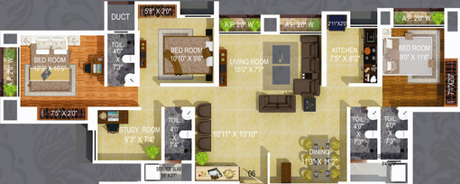 3 BHK Flat in Viraj Heights in Thane East, Thane - Image 443998
